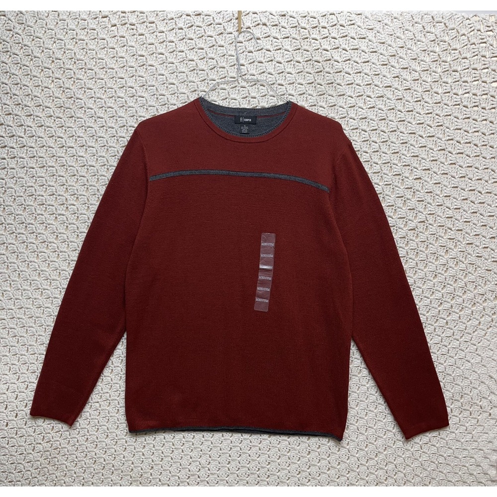A Cooper Crew Neck Sweater‎ Men's Size Medium Red Brick